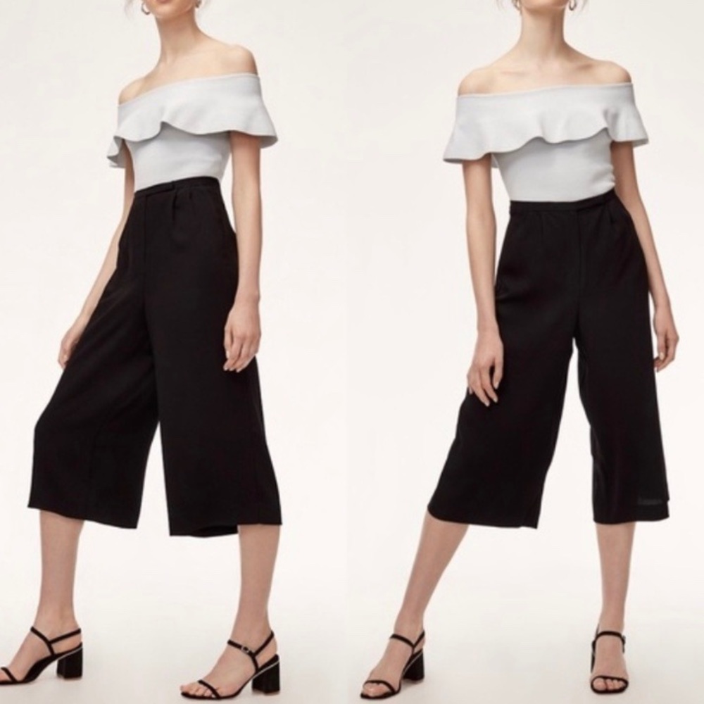 Aritzia Babaton | Black Wide Leg Cullotes BNWT